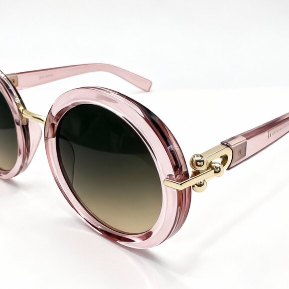 NEW JETSET Iconic Glam Trendy Designer Polarized Round Sunglasses - Rose & Gold - Picture 3 of 5